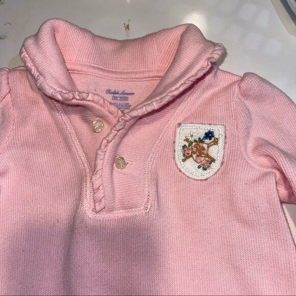 Ralph‎ Lauren Pastel Pink Knit Snap Bottom One Piece Bodysuit - Picture 3 of 7